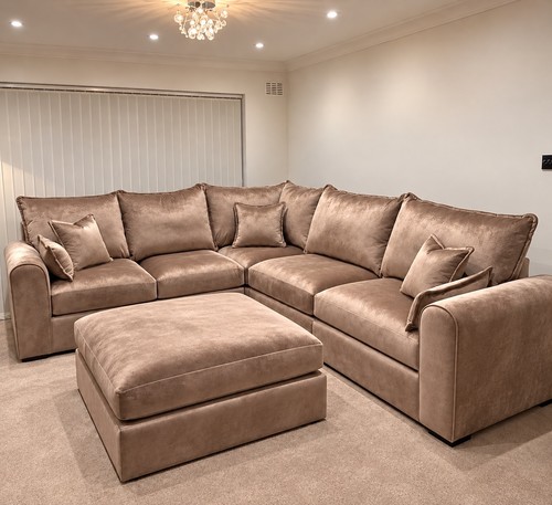 Plush mink shape corner sofa - l,